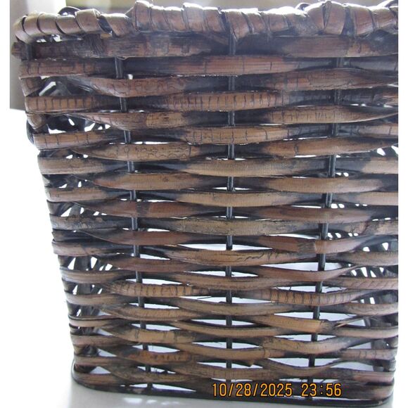 Wicker tissue box holder dark brown metal design - Picture 3 of 10